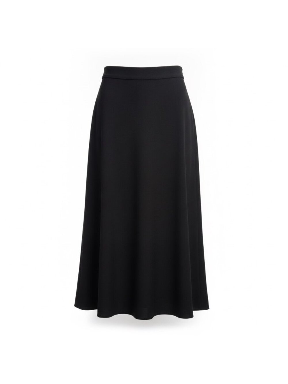 Exclusively Misook Womens Black Pleated A-Line Midi Skirt  Lightweight Sz M